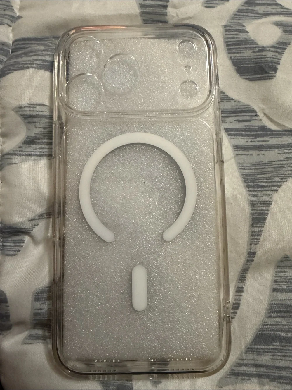 Clear Transparent Phone Case with White MagSafe Ring